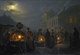 A Market At Dusk By Petrus Van Schendel (PRT_13159) - Canvas Art Print - 26in X 18in
