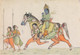 Vishnu Riding A Horse Composed Of Female Attendants (PRT_13115) - Canvas Art Print - 36in X 25in