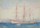 French Windjammer At Anchor Signed And Indistinctly (1900) By Henry Scott Tuke (PRT_13157) - Canvas Art Print - 26in X 18in