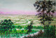 Landscape view from hill (ART_8466_64630) - Handpainted Art Painting - 18in X 12in