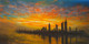 Cityscape at sunset (ART_8466_64620) - Handpainted Art Painting - 34in X 19in