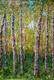 Birch trees forrest (ART_8466_64607) - Handpainted Art Painting - 18in X 26in