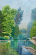 Towering Trees Guarding The River  (ART_8185_64579) - Handpainted Art Painting - 7in X 10in