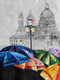 Multicolor Land,Umbrella,Colorful Umbrella,Rainy View