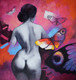 Freedom of Beauty_30 (ART_5796_65212) - Handpainted Art Painting - 36in X 38in