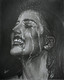 Water Splash on Face (ART_2819_65083) - Handpainted Art Painting - 11in X 13in