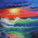 SEA WAVES SCENERY BY ARTOHOLIC (ART_3319_64966) - Handpainted Art Painting - 30in X 30in