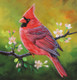 NORTHERN CARDINAL BIRD BY ARTOHOLIC (ART_3319_64930) - Handpainted Art Painting - 24in X 24in