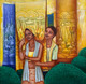 Newly married1 (ART_8458_64884) - Handpainted Art Painting - 28in X 28in