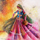 Rajasthani Dance by women (ART_8471_64872) - Handpainted Art Painting - 22in X 34in