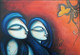 Modern love on canvas (ART_8471_64827) - Handpainted Art Painting - 34in X 22in