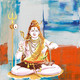 Shiva (ART_7809_64816) - Handpainted Art Painting - 32in X 32in