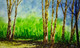 Gum trees (ART_8466_64657) - Handpainted Art Painting - 15in X 9in