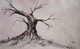 Lonely tree in frozen winter (ART_8466_64641) - Handpainted Art Painting - 14in X 9in