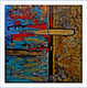 ABSTRACT ART ROYAL (ART_1033_26819) - Handpainted Art Painting - 38in X 38in