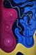 Abstract dolphins in the waves and humans  (ART_2481_65337) - Handpainted Art Painting - 14in X 18in