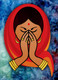 Woman god peace (ART_7809_65259) - Handpainted Art Painting - 24in X 33in