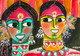 Two Smiling Ladies (PRT_8079_65574) - Canvas Art Print - 24in X 17in