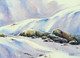 Snow Light 04 (ART_8495_65780) - Handpainted Art Painting - 14in X 10in