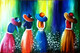 Evening Gathering  (ART_8316_65904) - Handpainted Art Painting - 34in X 24in