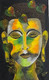 Colorful buddha in meditation mood (ART_7255_49025) - Handpainted Art Painting - 12in X 19in