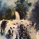 Waterfall (ART_8546_66150) - Handpainted Art Painting - 14in X 10in