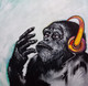 Musical chimpanzee painting (ART_8562_66323) - Handpainted Art Painting - 24in X 24in