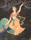 Enjoying Rain-Pichwai (ART_8378_66309) - Handpainted Art Painting - 9in X 12in