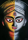 Goddess Durga  (ART_8536_65930) - Handpainted Art Painting - 11in X 16in