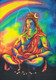 Shiva meditation Painting Fluorescent painting (ART_7555_66429) - Handpainted Art Painting - 39in X 58in