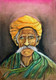 Old indian village man  (ART_8561_66525) - Handpainted Art Painting - 12in X 17in