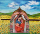 Indian bride in a palki (ART_8561_66508) - Handpainted Art Painting - 17in X 14in