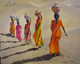 Rajasthani Women (ART_4209_66488) - Handpainted Art Painting - 30in X 24in