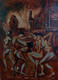 The flute player (ART_8576_66613) - Handpainted Art Painting - 36in X 48in