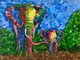 PACHYDERM (ART_8565_66562) - Handpainted Art Painting - 24in X 18in