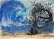 Beach waves (ART_7176_66726) - Handpainted Art Painting - 15in X 11in