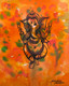 Ganesha (ART_3512_66700) - Handpainted Art Painting - 11in X 13in