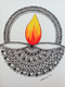 Light of hope shines bright Mandala art with a Diya (ART_8016_66706) - Handpainted Art Painting - 5in X 8in