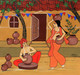 Indian Village (ART_3324_66804) - Handpainted Art Painting - 20in X 20in