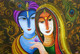 Krishna Radha  (ART_1140_67178) - Handpainted Art Painting - 36in X 24in