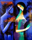 Meera series-Krishna (ART_3539_67138) - Handpainted Art Painting - 24in X 30in