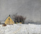 Foggy Winter Day. To The Left A Yellow House. Deep Snow. (1910) (PRT_15309) - Canvas Art Print - 34in X 29in