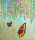 BUTTERFLIES IN 3D TEXTURE GARDEN (ART_7748_67254) - Handpainted Art Painting - 29in X 31in