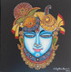 Shreenath ji Face Blue (ART_8370_66881) - Handpainted Art Painting - 10in X 10in