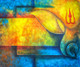 Abstract Ganesha (ART_1230_59865) - Handpainted Art Painting - 32in X 26in