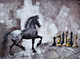 Horse in the Chess_14 (ART_8636_67585) - Handpainted Art Painting - 45in X 34in