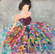 The Dressy Girl (ART_8629_67943) - Handpainted Art Painting - 19in X 19in