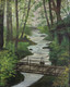 Bridge in the forest  (ART_8657_68110) - Handpainted Art Painting - 15in X 19in