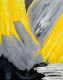 Abstract Connections Bold Yellow And Grey Tones Contrasted With Deep Black And White Colours (ART_8034_60116) - Handpainted Art Painting - 14in X 18in