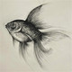 Charcoal Fish (ART_8519_66113) - Handpainted Art Painting - 8in X 8in